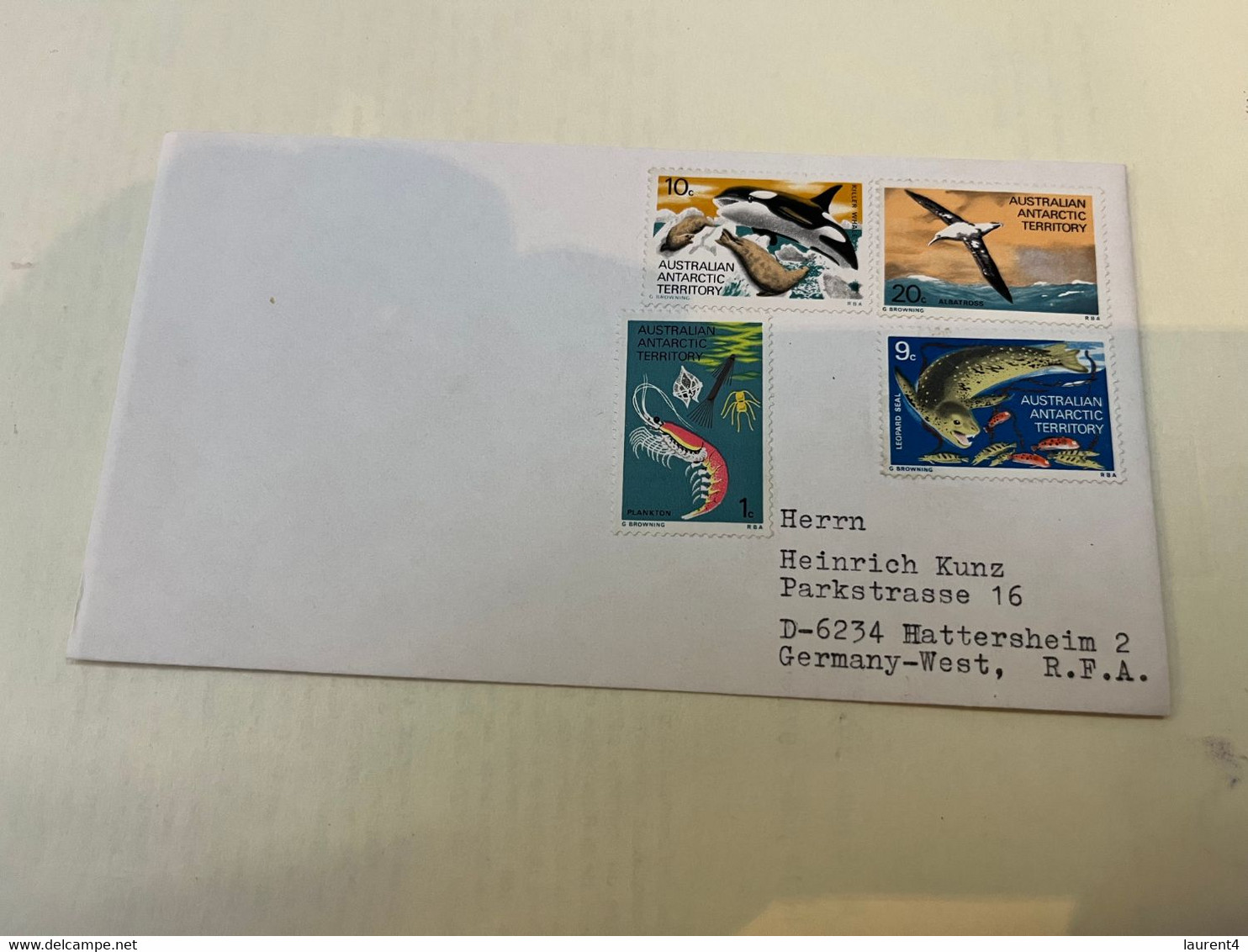 (1 K 54) Australia Antarctic AAT Stamp (posted To Germany But No Postmark) - Sonstige & Ohne Zuordnung
