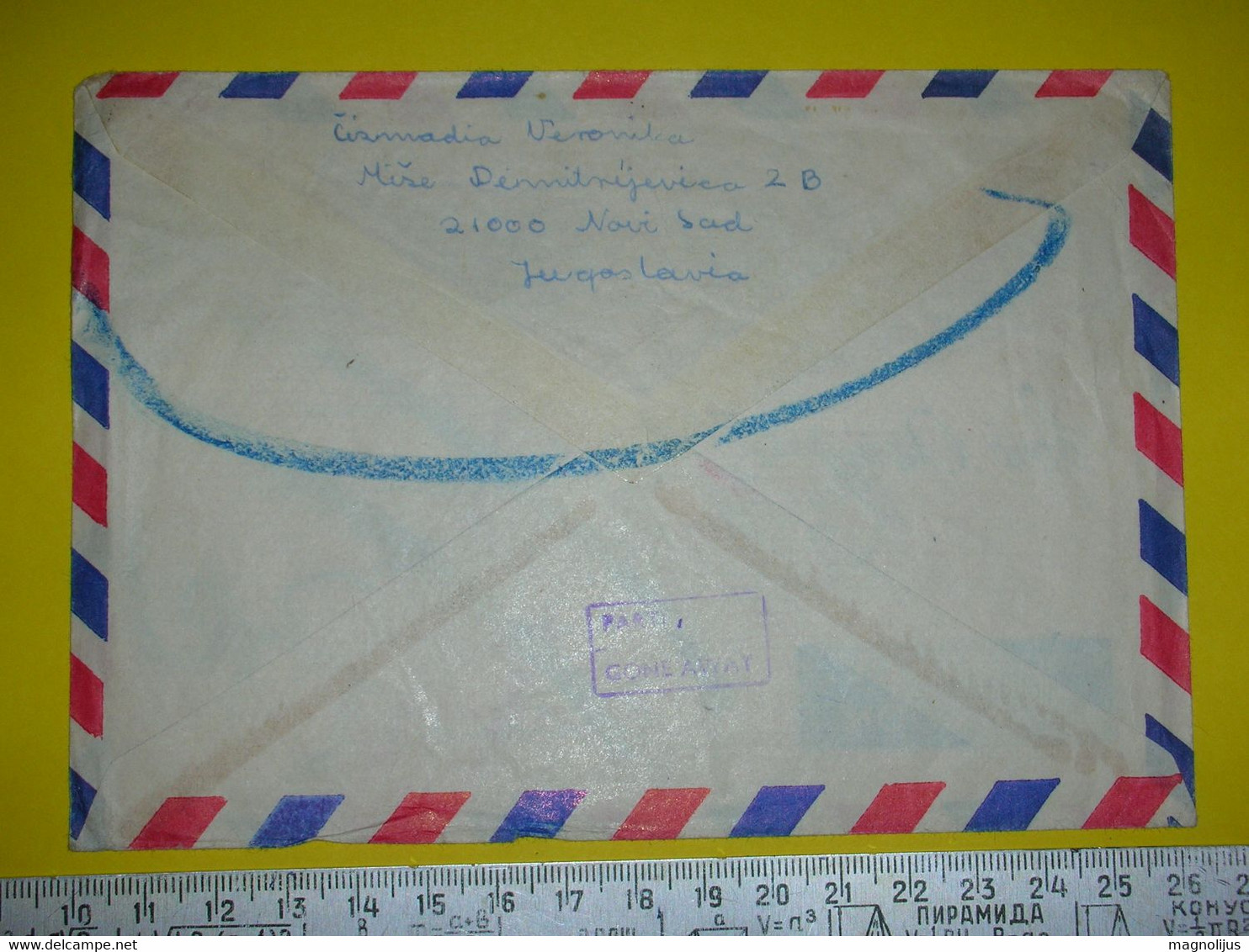 R,Yugoslavia Air Mail Postal Cover,par Avion Letter,Tito Stamp,Airmail Return To Sender,strike Of The Post GB,retour RE - Luftpost