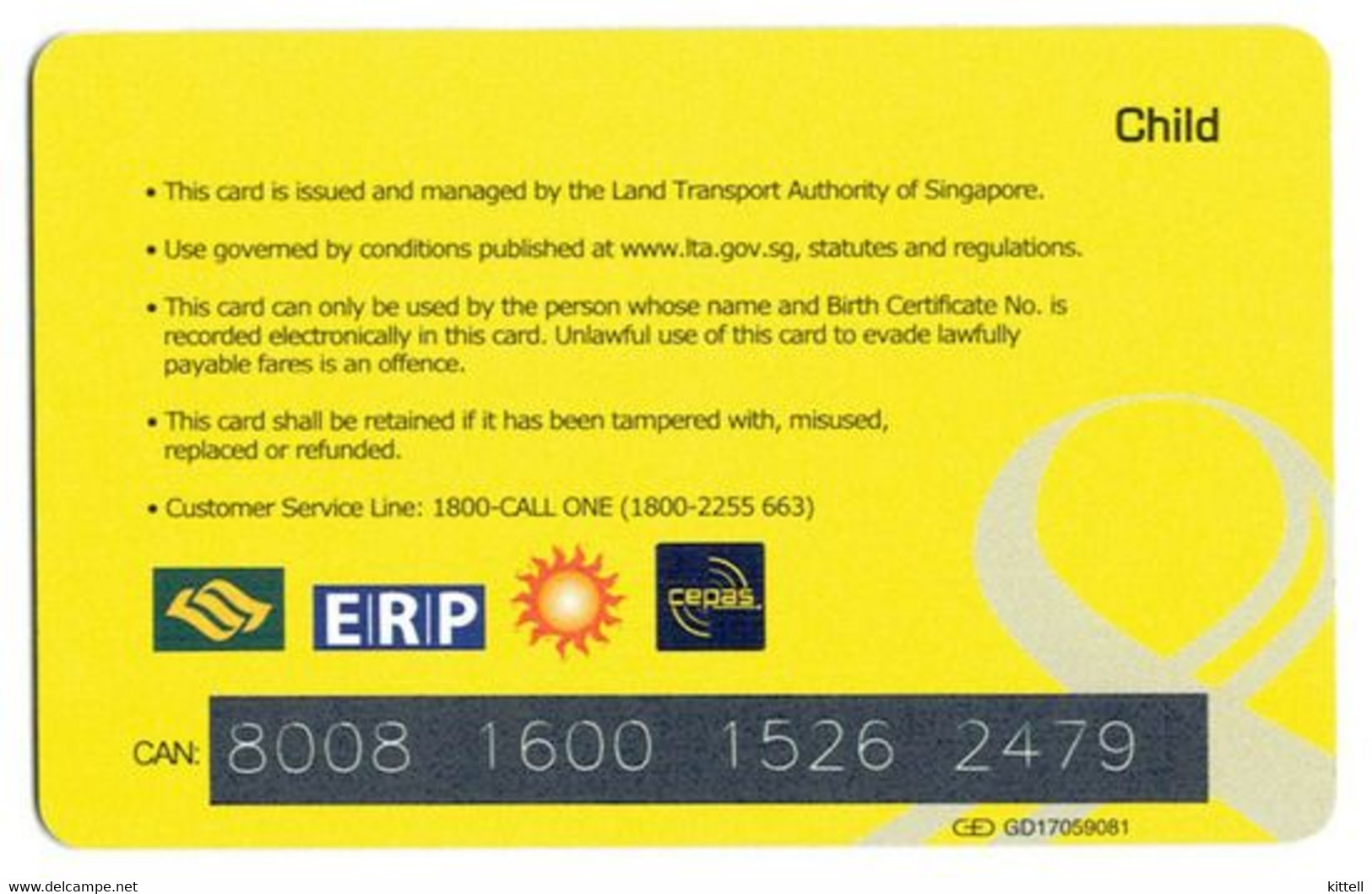 Singapore Travel Transport Card Subway Train Bus Ticket Ezlink Used Child Ticket - World