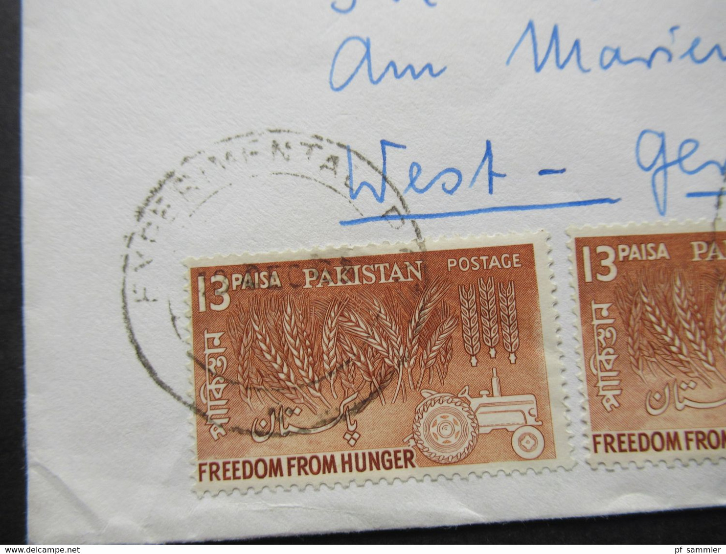 Pakistan 1968 Par Avion / Luftpost West Pakistan - Lüneburg Mischfrankatur Freedom From Hunger - Pakistan