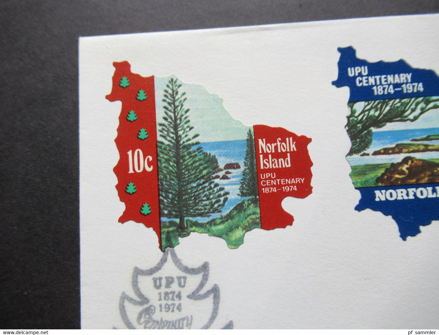 Norfolk Island 1974 UPU Centenary 1874 - 1974 FDC / Marken Und Block Auf 2 Belegen - Ile Norfolk