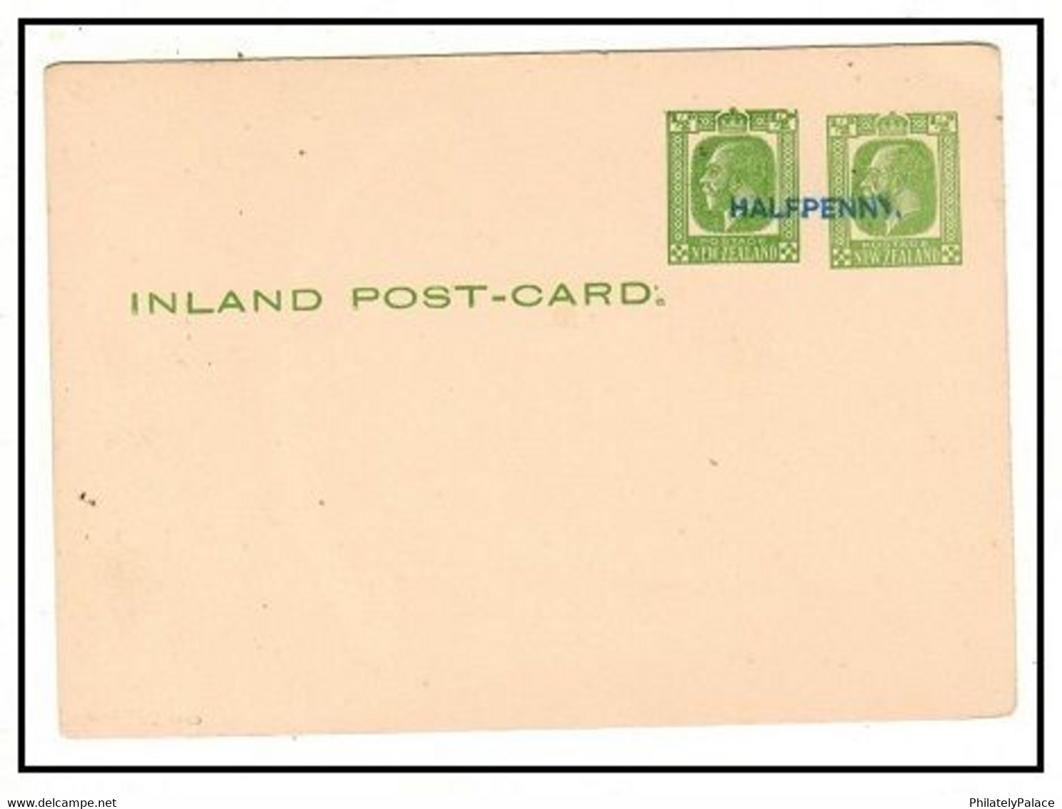 NEW ZEALAND - 1932 1/2d + 1/2d Green PSRC Unused. H&G 33. (**) - Cartas & Documentos