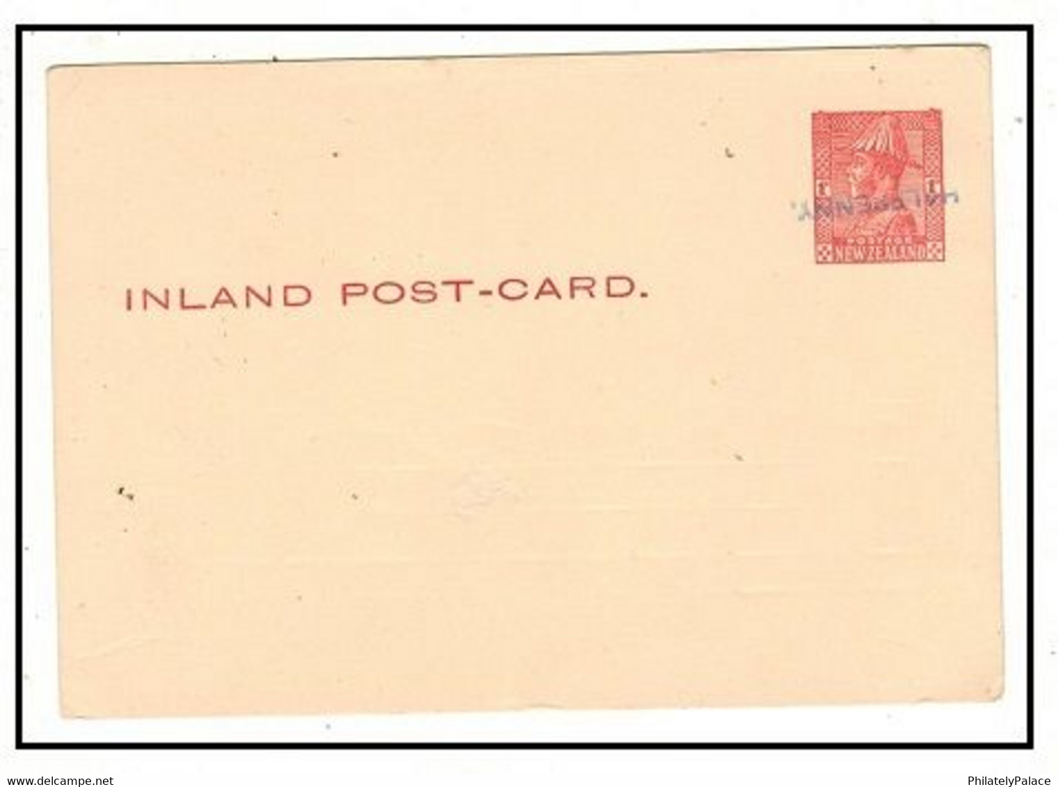 NEW ZEALAND - 1932 1d Red Unused PSC Overprinted 1/2d With Variety SURCHARGE INVERTED. H&G 34b.   (**) - Cartas & Documentos