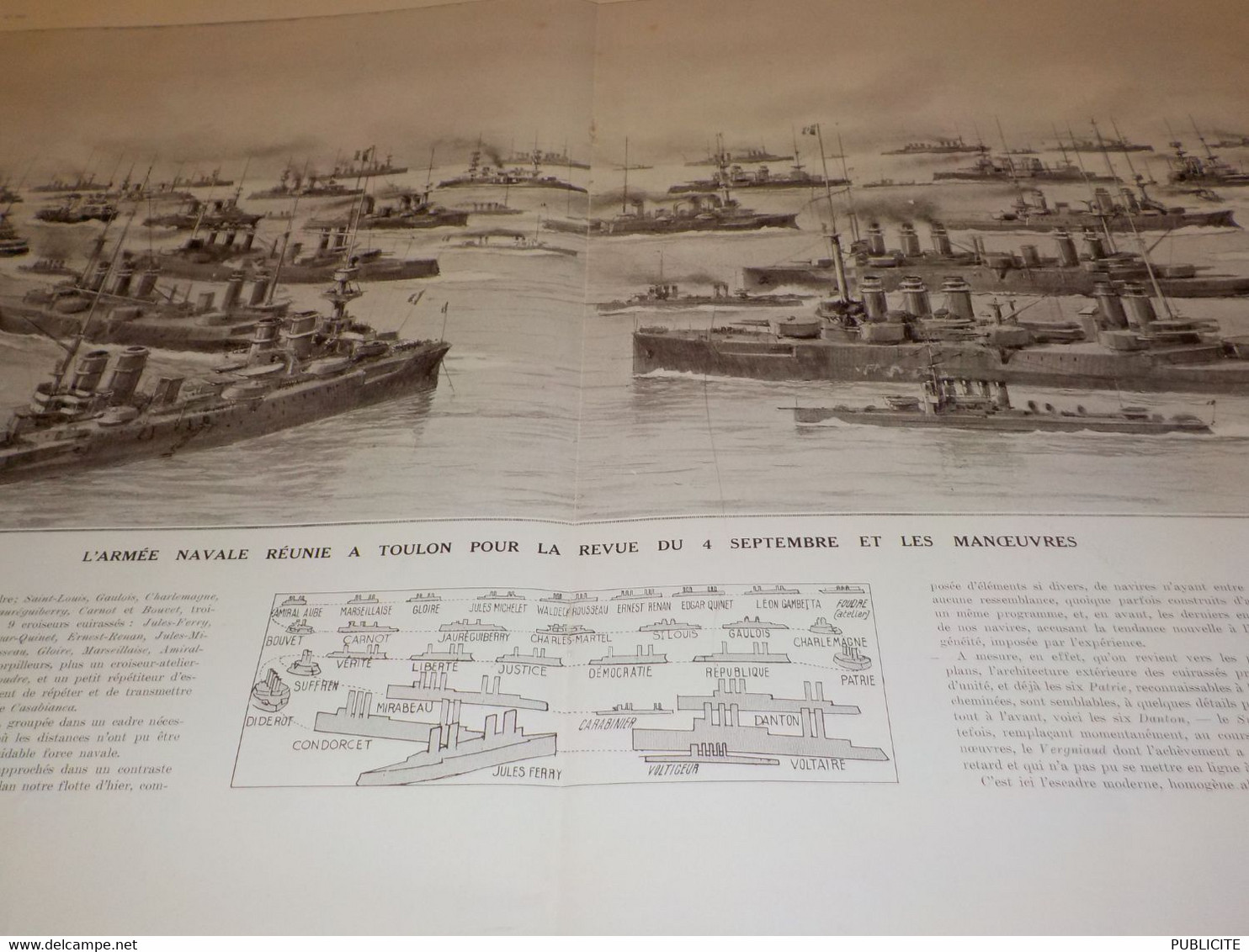 GRAVURE ARMEE NAVALE REUNIE A TOULON 1911 - Boats