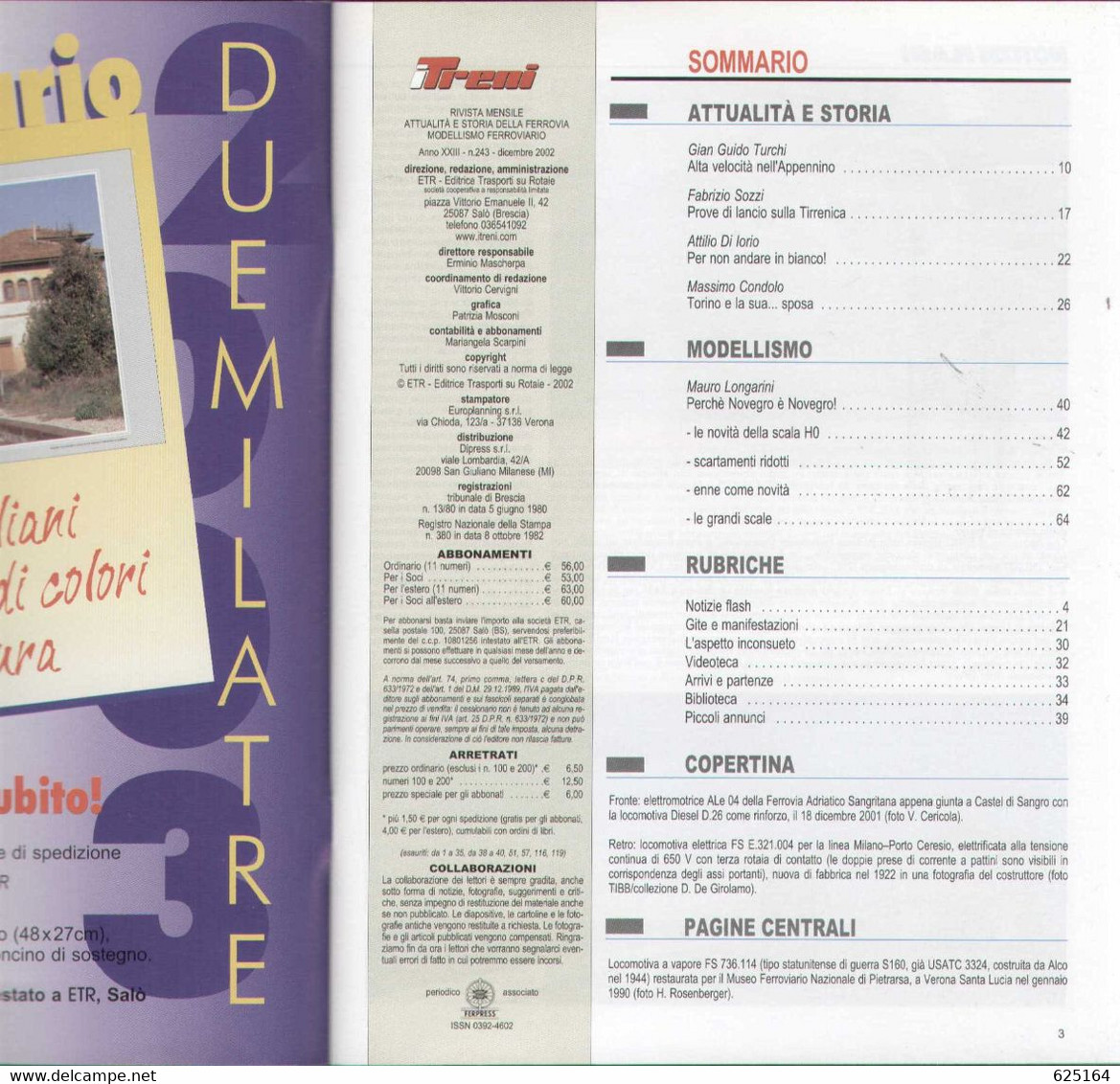 Magazine I TRENI Dicembre 2002 N.243 - Le Macchine Sgombraneve - En Italien - Non Classés