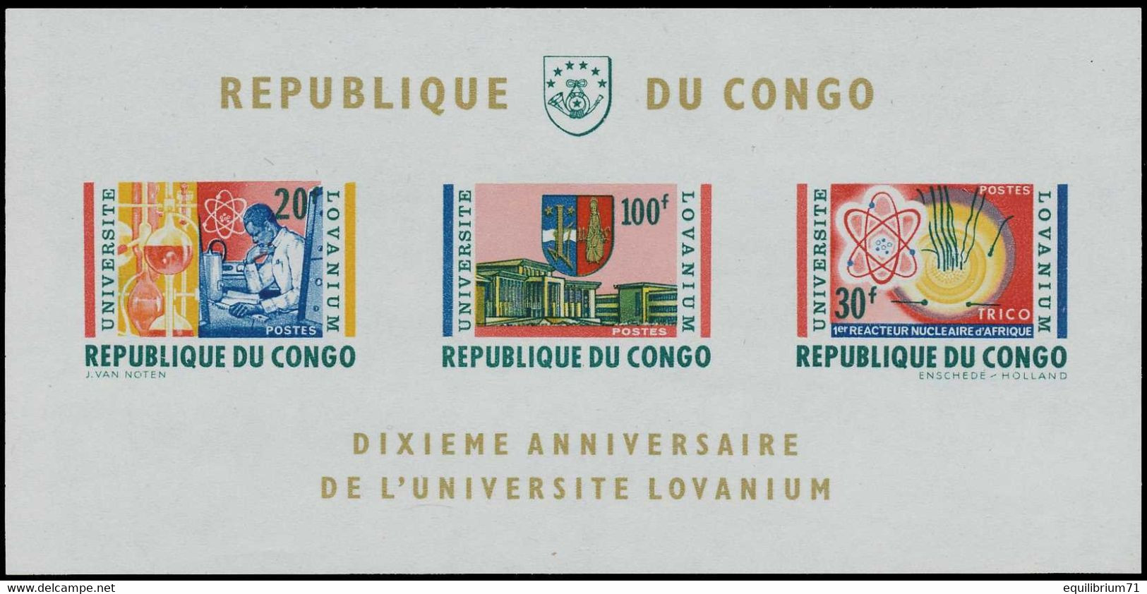 BL13**(526A/528A/531A) - 10e Anniversaire De L'Université Lovanium / 10e Verjaardag Van Universiteit Lovanium - CONGO - Ungebraucht