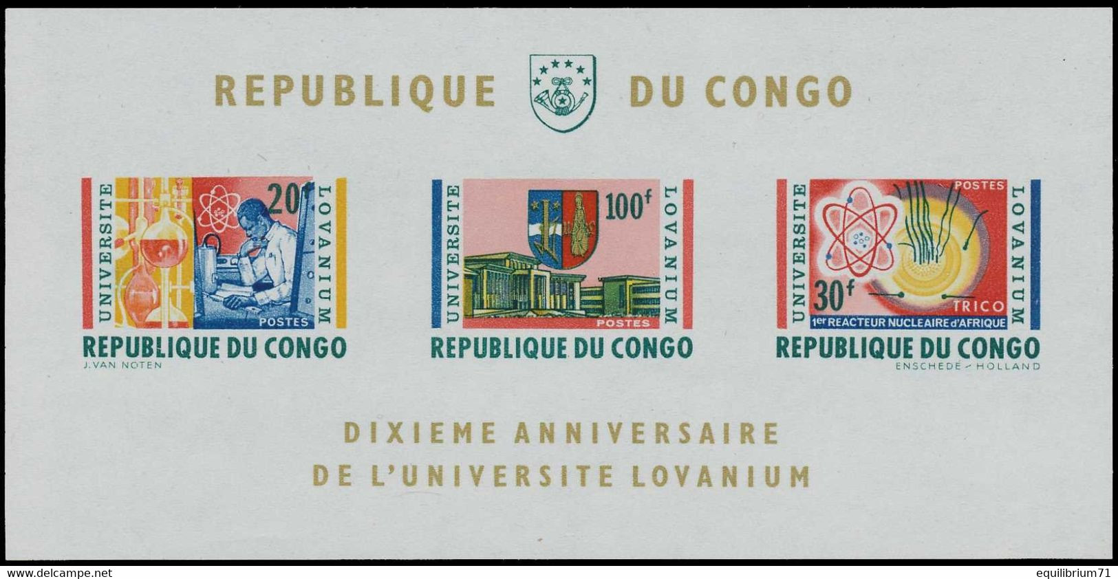 BL13**(526A/528A/531A) - 10e Anniversaire De L'Université Lovanium / 10e Verjaardag Van Universiteit Lovanium - CONGO - Nuovi