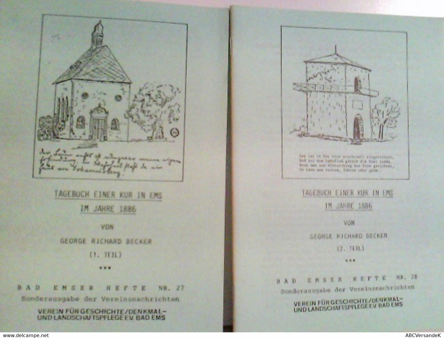 Konvolut: 2 Hefte (von 2) Bad Emser Hefte Nr. 27 Und Nr. 28  - Tagebuch Einer Kur In Ems Im Jahre 1886. - Korte Verhalen