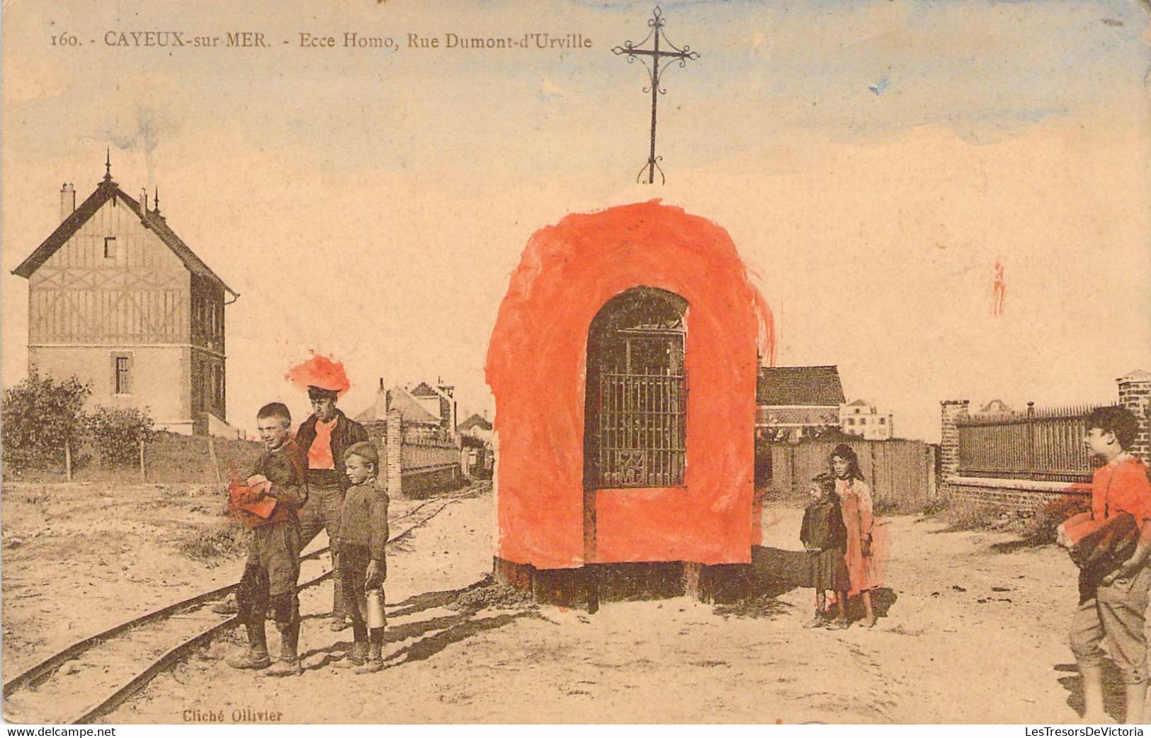 CPA - 80 - CAYEUX SUR MER - Ecce Homo - Rue Dumont D'Urville - Cliché Ollivier - Cayeux Sur Mer