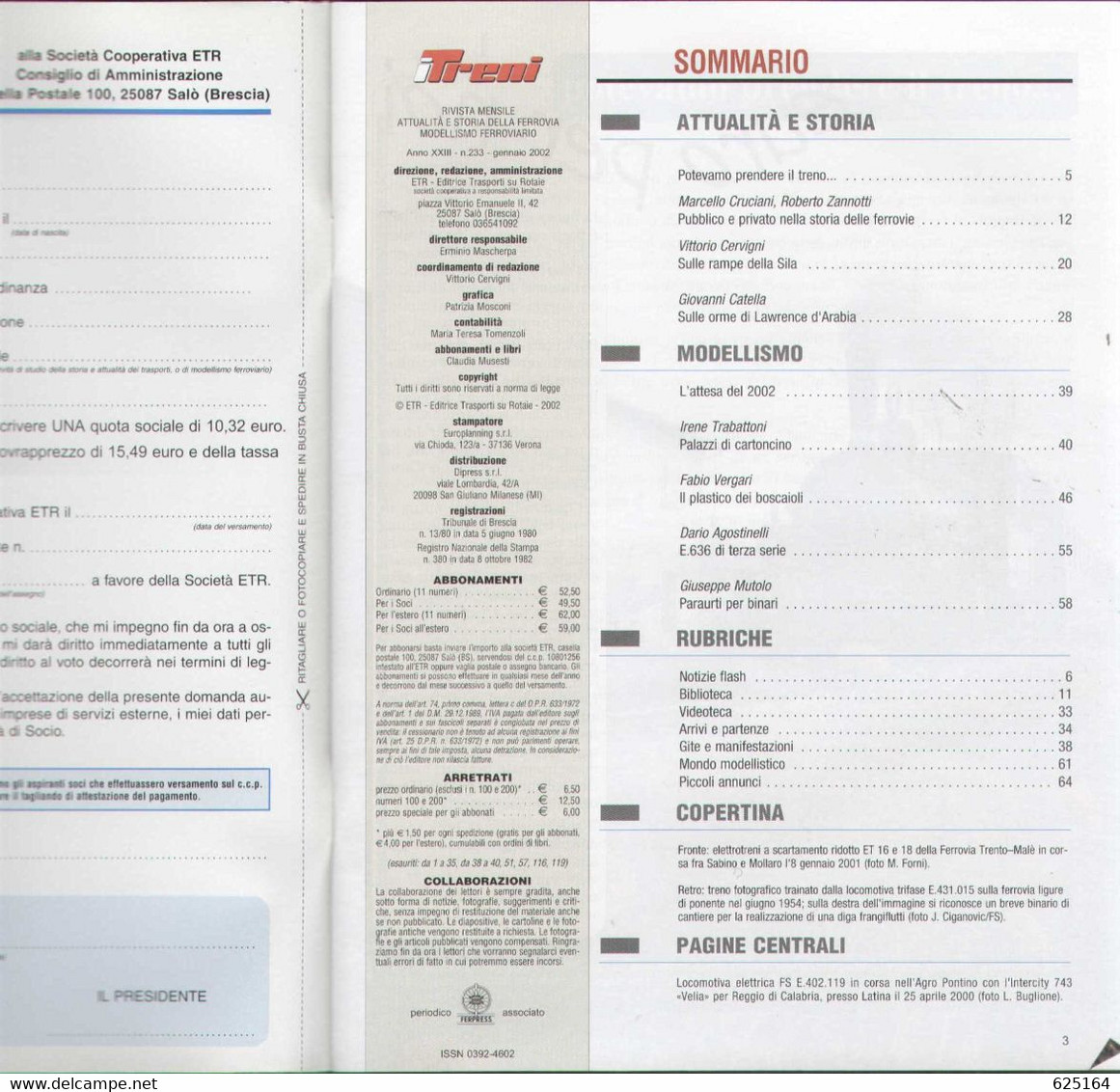 Magazine I TRENI Gennaio 2002 N.233 - Viaggio Sulla Sila - En Italien - Unclassified