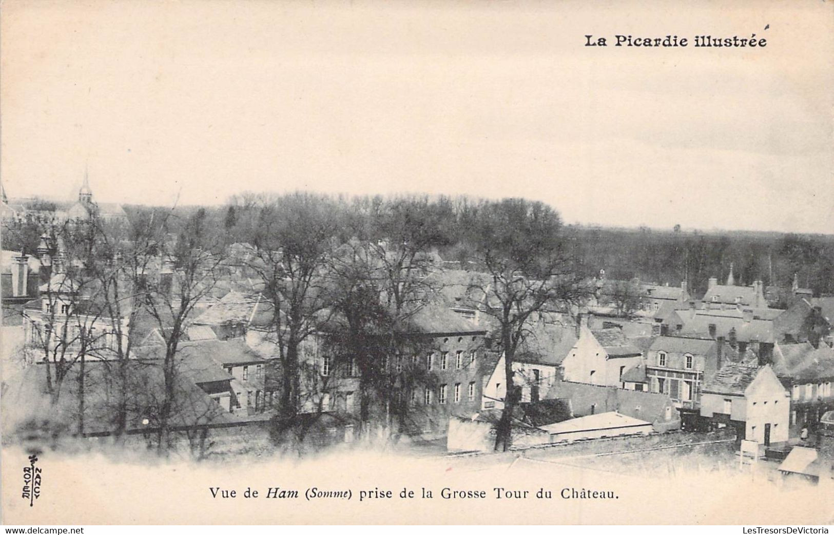 CPA - 80 - HAM - Somme - Vue De Ham Prise De La Grosse Tour Du Chateau - PICARDIE ILLUSTREE - Dos Non Divisé - Ham