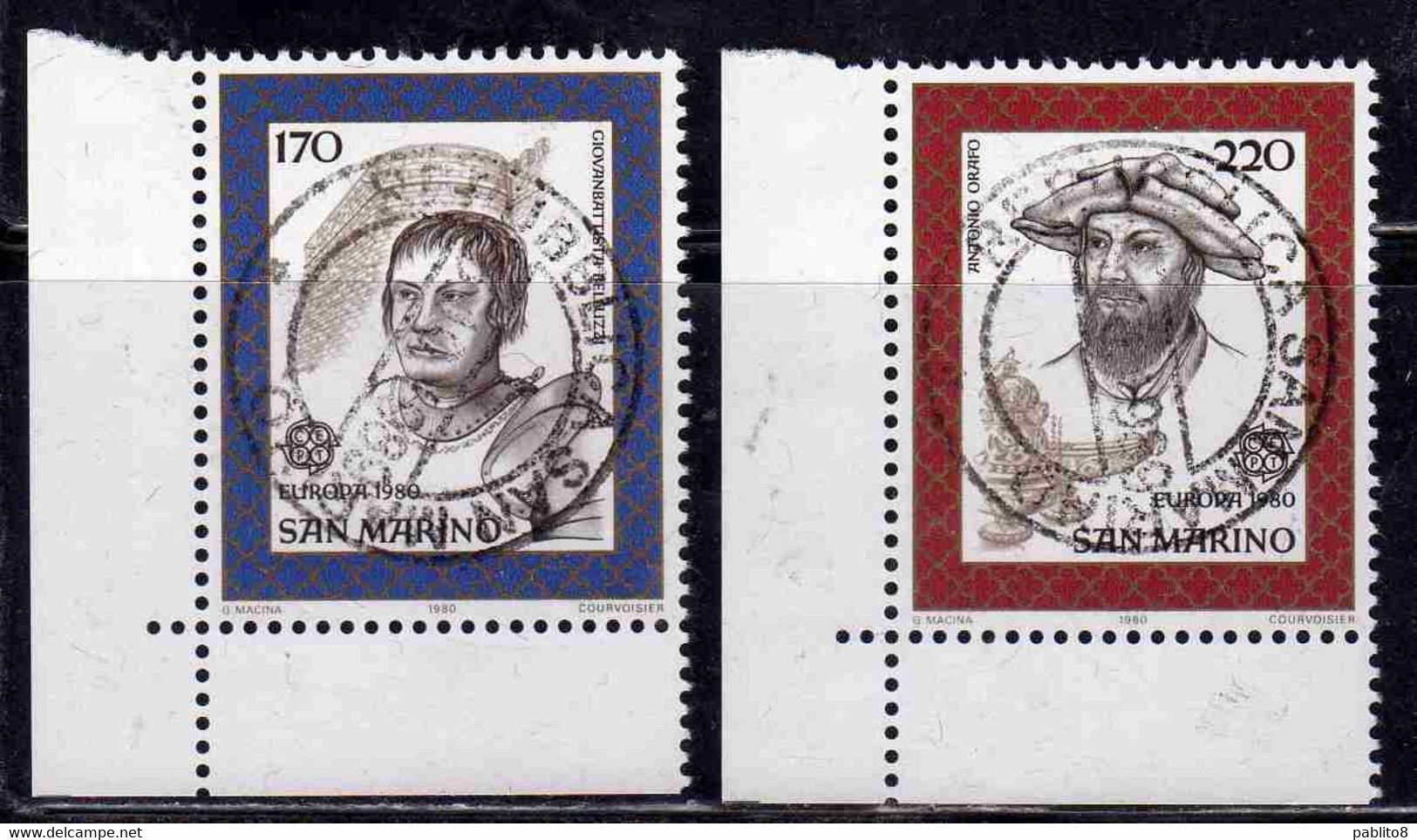 REPUBBLICA DI SAN MARINO 1980 EUROPA UNITA CEPT SERIE COMPLETA COMPLETE SET USATA USED OBLITERE' - Used Stamps