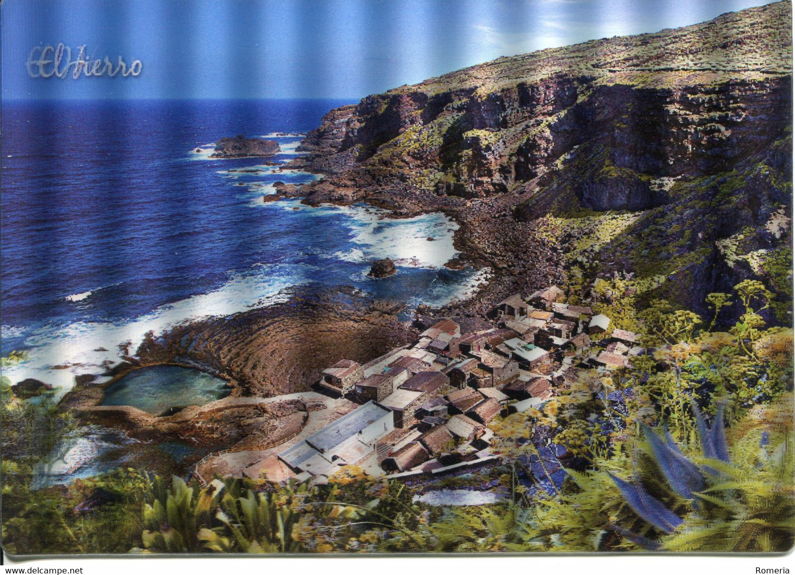 Canaries - El Hierro - Pozo De Clacosa - Carte Effet Relief Procédé Lenticulaire - Hierro