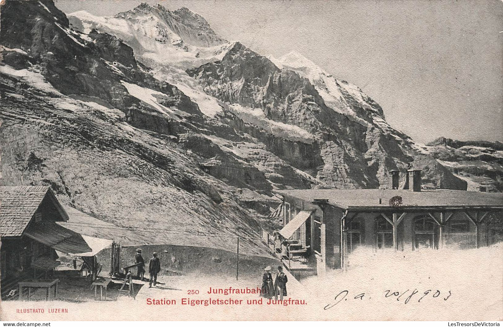 CPA Jungfraubahn - Station Eigergletscher Und Jungfrau - Illustrato Luzern - Oblitéré A Clamecy En 1903 - Otros & Sin Clasificación