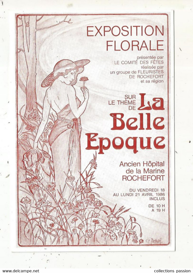 Cp, Bourses & Salons De Collections, Exposition Florale ,LA BELLE EPOQUE, 17, ROCHEFORT ,vierge - Beursen Voor Verzamellars