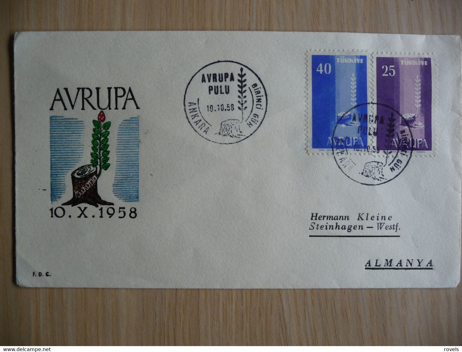 (7) Turkije Türkei * 1958 COVER FDC * AVRUPA  * SEE SCAN - Covers & Documents