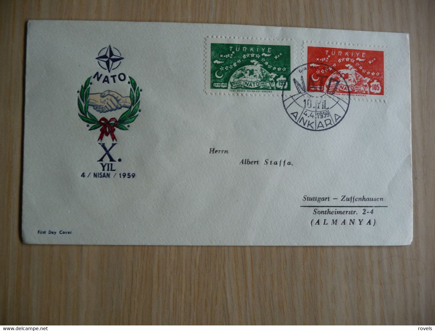 (7) Turkije Türkei * 1959 COVER FDC * NATO  * SEE SCAN - Cartas & Documentos