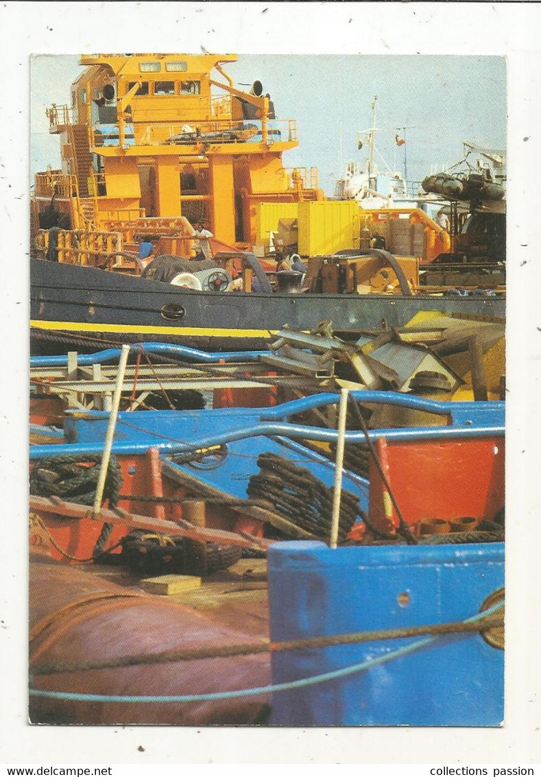 Cp,  EXPEDITION JONQUE'TION,1980-1984, Bateaux,photo: M. Polak , Gabon Steel,voyagée 1989 - Sonstige & Ohne Zuordnung