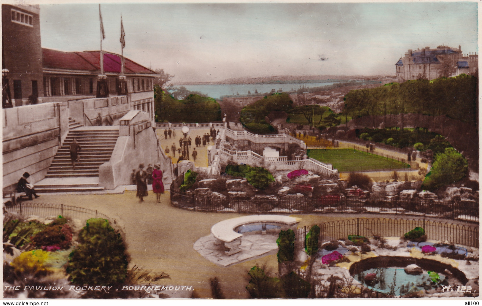 A18334 - THE PAVILION ROCKERY BOURNEMOUTH POST CARD USED 1939 STAMP SENT TO ZURICH SWITZERLAND - Bournemouth (from 1972)