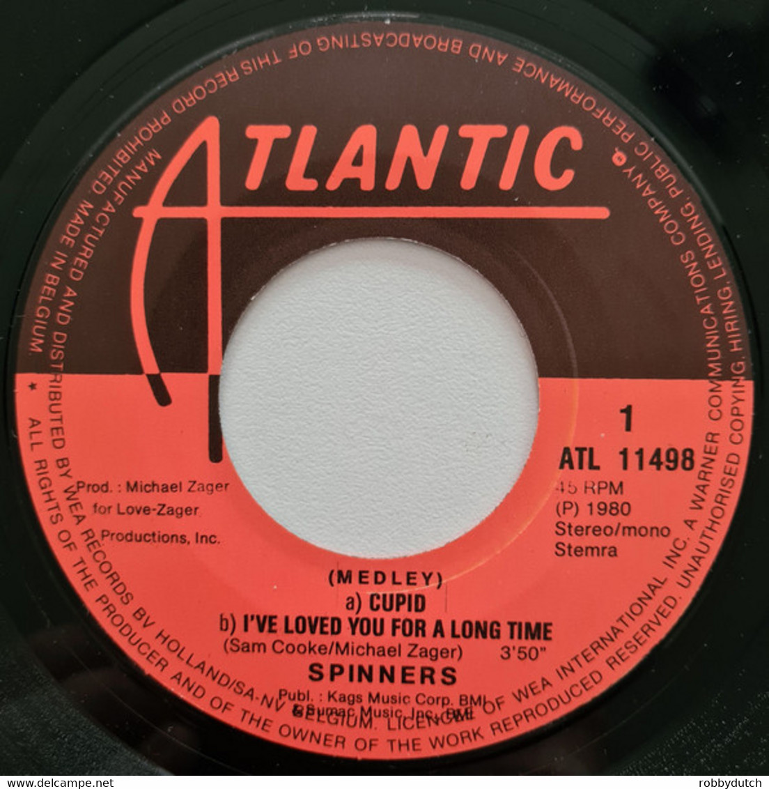 * 7" *  THE SPINNERS - CUPID / I'VE LOVED YOU FOR A LONG TIME (Benelux 1980) - Soul - R&B