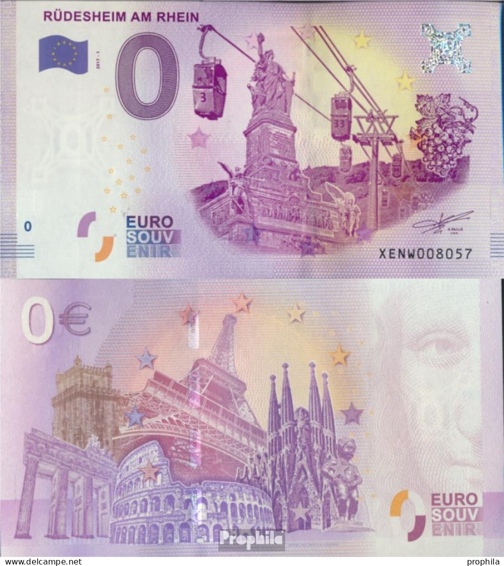 BRD (BR.Deutschland) Souvenirschein Rüdesheim Am Rhein Bankfrisch 2017 0 Euro Rüdesheim Am Rhein - Autres & Non Classés