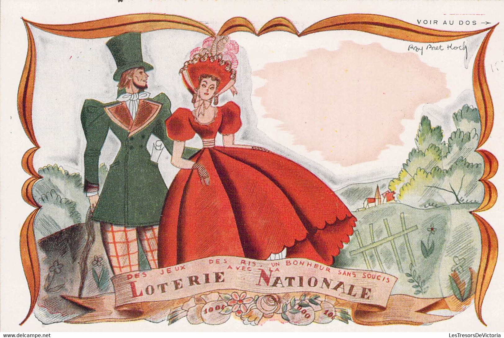 CPA - FANTAISIE - Carte Barométrique - LOTERIE NATIONALE - Illustration Homme Et Femme Roy Bret Kodj - Met Mechanische Systemen