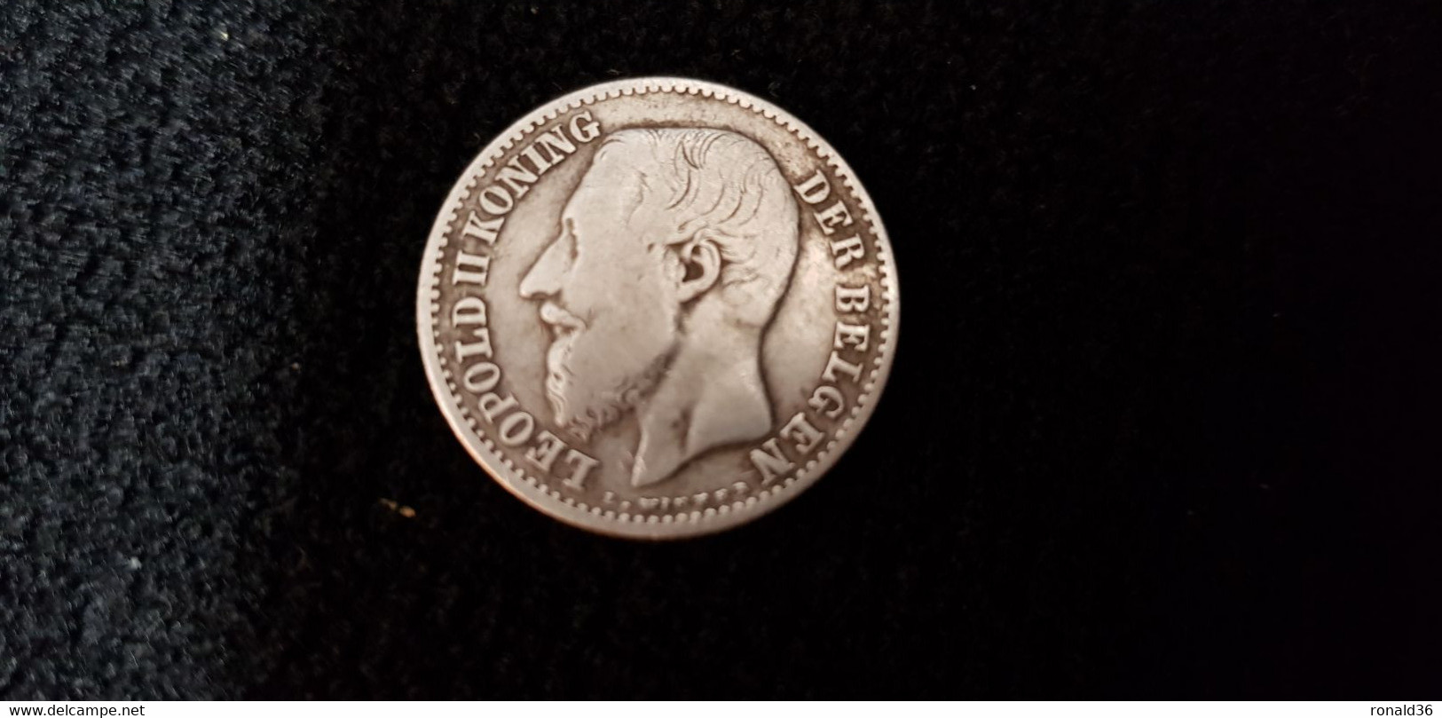 Pièce Monnaie Belge 1887 1 F FRANK FRANC LEOPOLD II Roi Des Belges Eendracht Maakt Macht L'union Fait La Force Argent E - 1 Frank