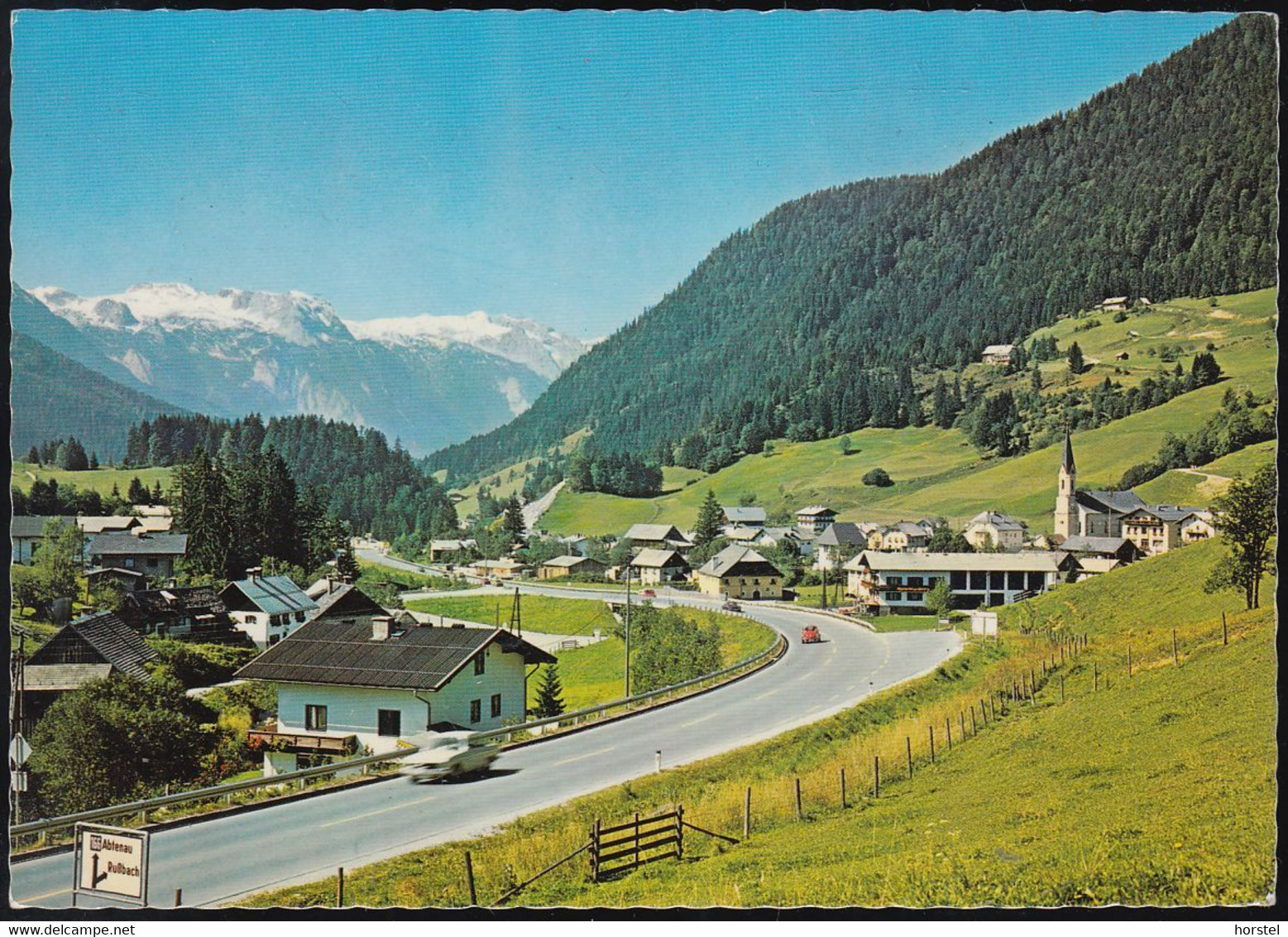 Austria - 5442 Rußbach - Am Paß Gschütt - Ortsansicht - Straße - Cars - VW Käfer - Abtenau