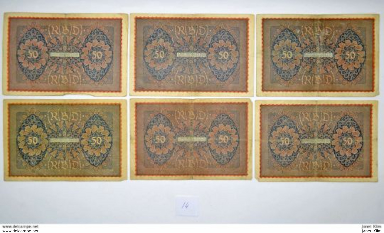 Collection Of Weimar Reichsbanknote 1923, 1922, 1920, 1917, 1914 1000 Mark X 1 50 X 2 20 X 1 10 X 1 5 X 2 2 X 2 1 X 2 50 - 50 Mark