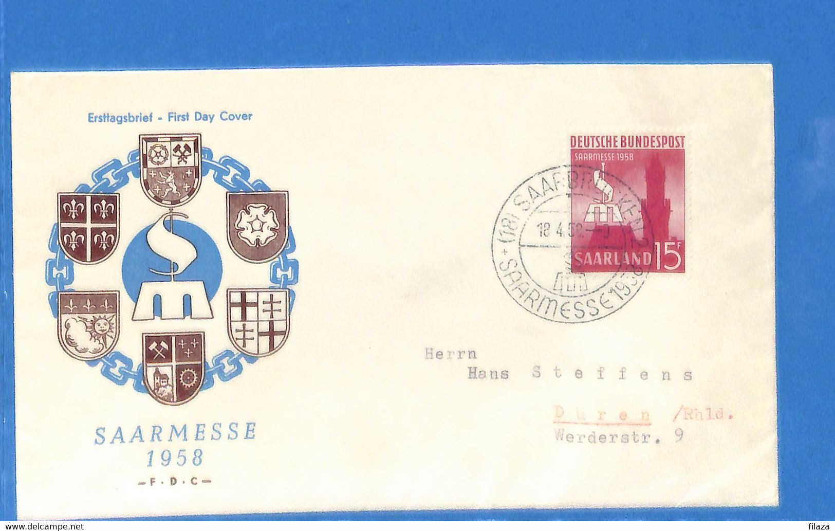 Saar 1958 Lettre FDC De Saarbrücken (G8939) - FDC