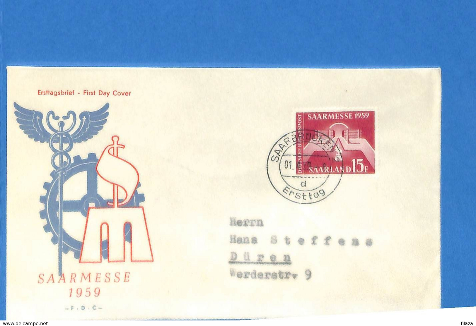 Saar 1959 Lettre FDC De Saarbrücken (G8943) - FDC