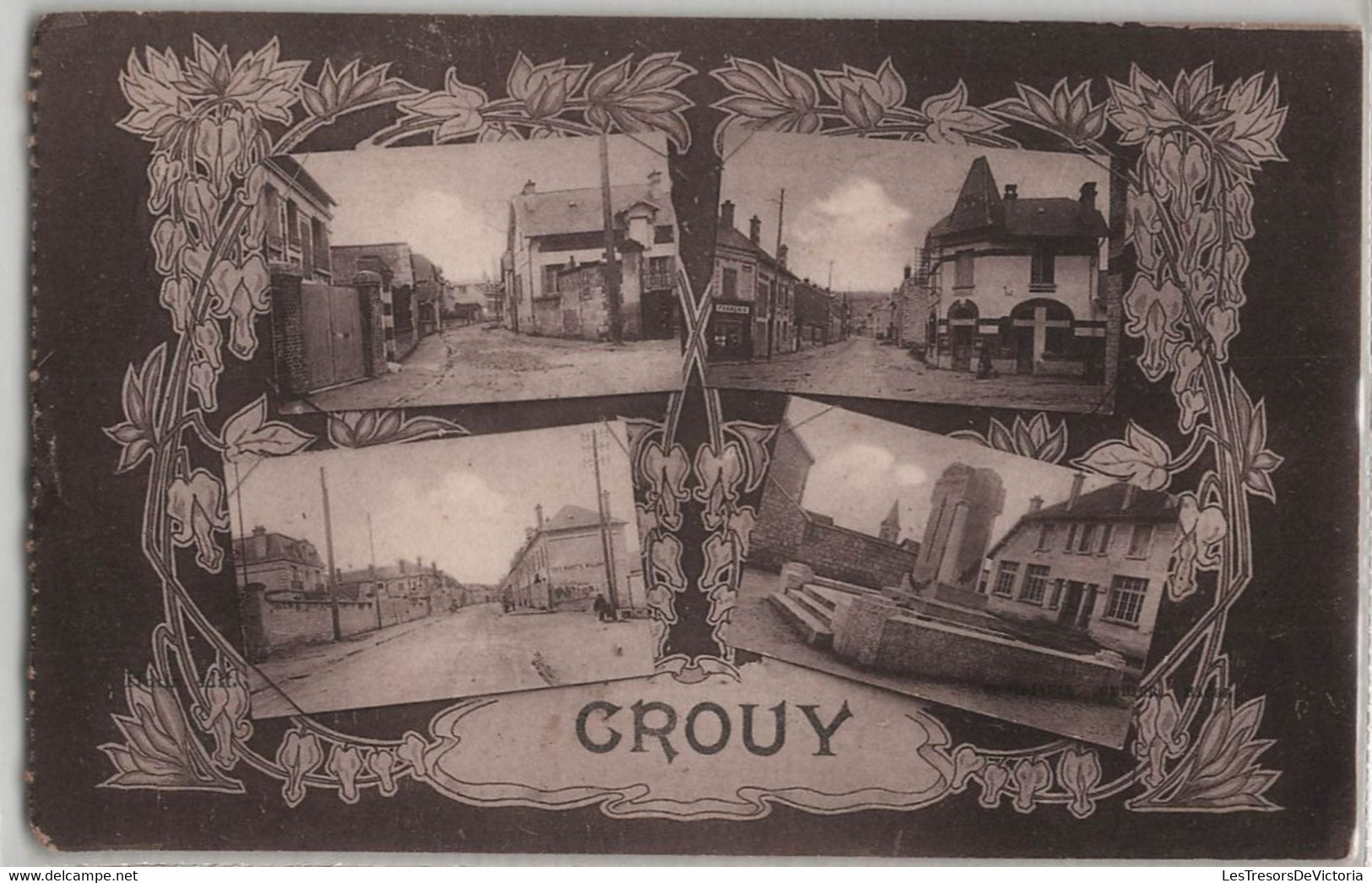 CPA Crouy - Carte Carnet Multivues - Obliteration Ambulant Laon 1930 - Autres & Non Classés