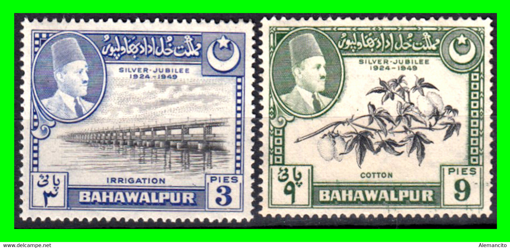PAKISTAN – BAHAWALPUR SELLOS AÑO 1949 ( ASIA ) ( XXV ANIVERSARIO DE LA CORONACIÓN DE SADEG MOHAMMAD KHAN - Pakistan