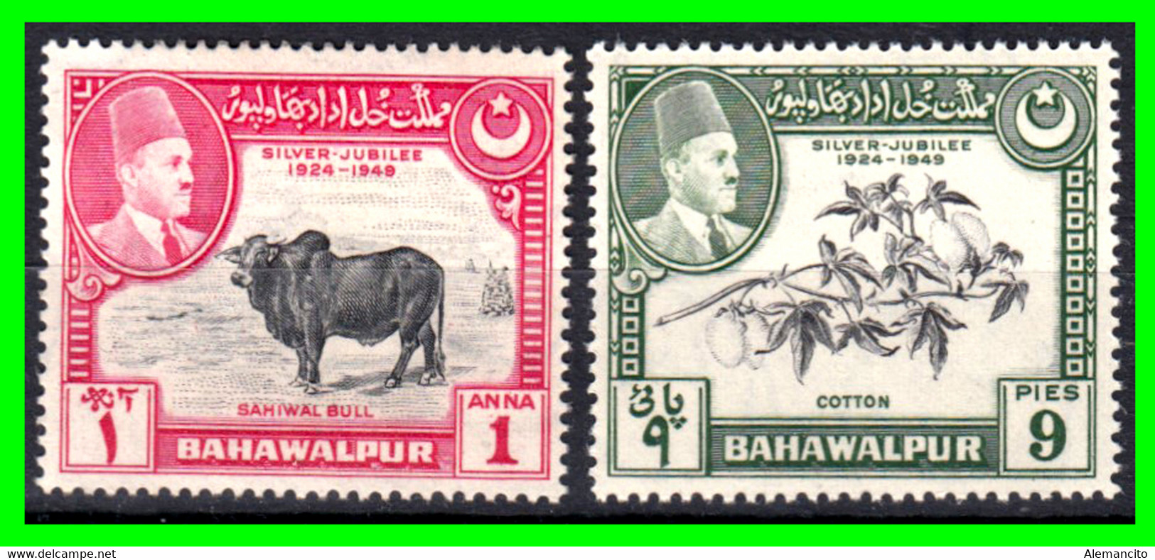 PAKISTAN – BAHAWALPUR SELLOS AÑO 1949 ( ASIA ) ( XXV ANIVERSARIO DE LA CORONACIÓN DE SADEG MOHAMMAD KHAN - Pakistan