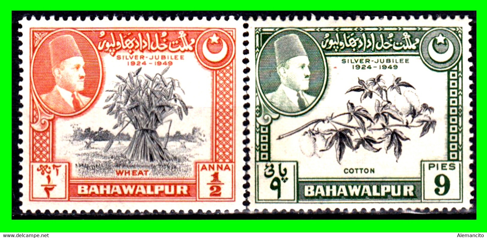 PAKISTAN – BAHAWALPUR SELLOS AÑO 1949 ( ASIA ) ( XXV ANIVERSARIO DE LA CORONACIÓN DE SADEG MOHAMMAD KHAN - Pakistan