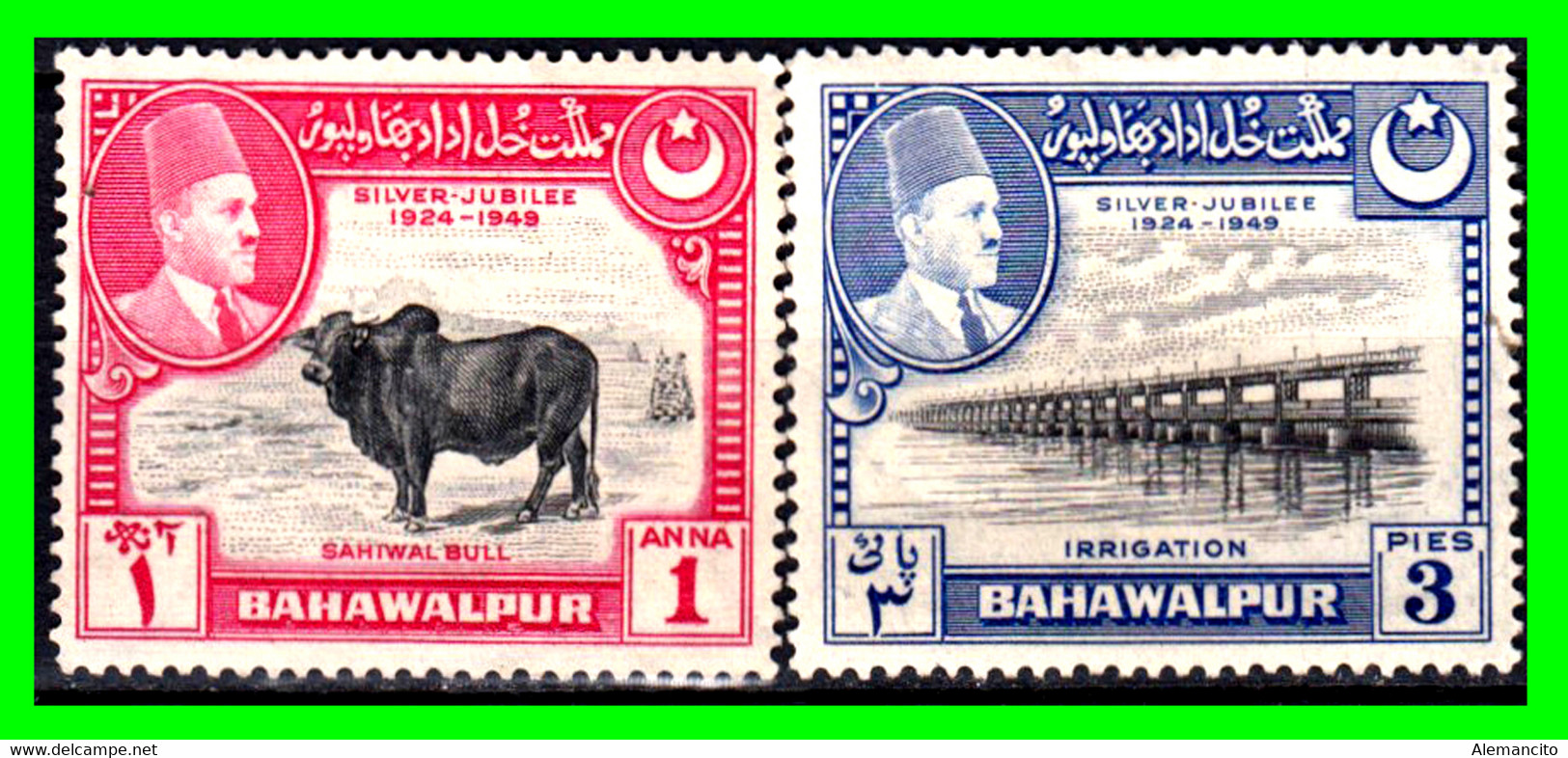 PAKISTAN – BAHAWALPUR SELLOS AÑO 1949 ( ASIA ) ( XXV ANIVERSARIO DE LA CORONACIÓN DE SADEG MOHAMMAD KHAN - Pakistan