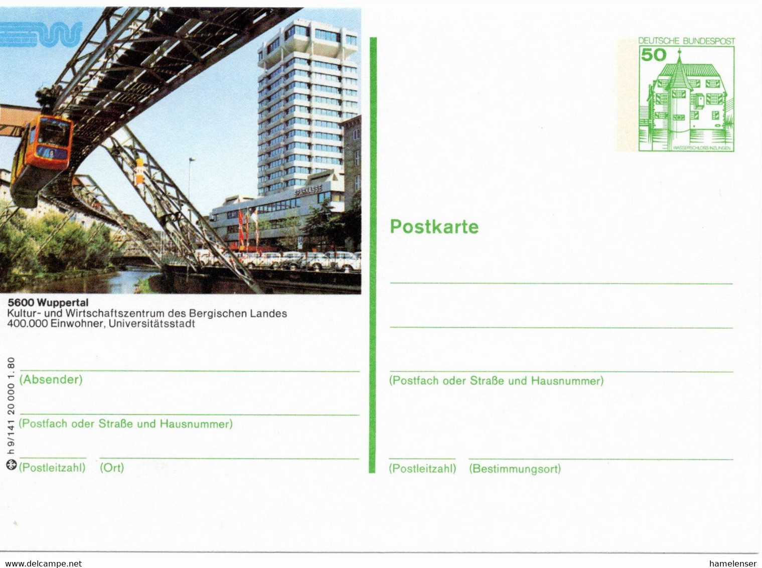 54706 - Bund - 1980 - 50Pfg B&S BildGAKte "Wuppertal ...", Ungebraucht - Other (Earth)