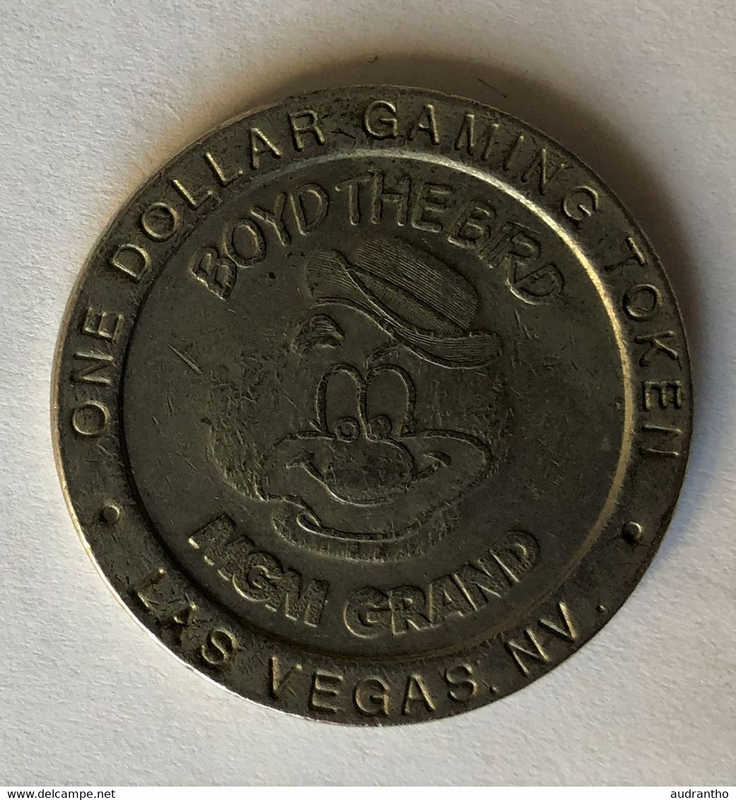 Jeton De Jeu Casino MGM Grand One Dollar Gaming Token Las Vegas Boyd The Bird 1993 Etats Unis - Casino