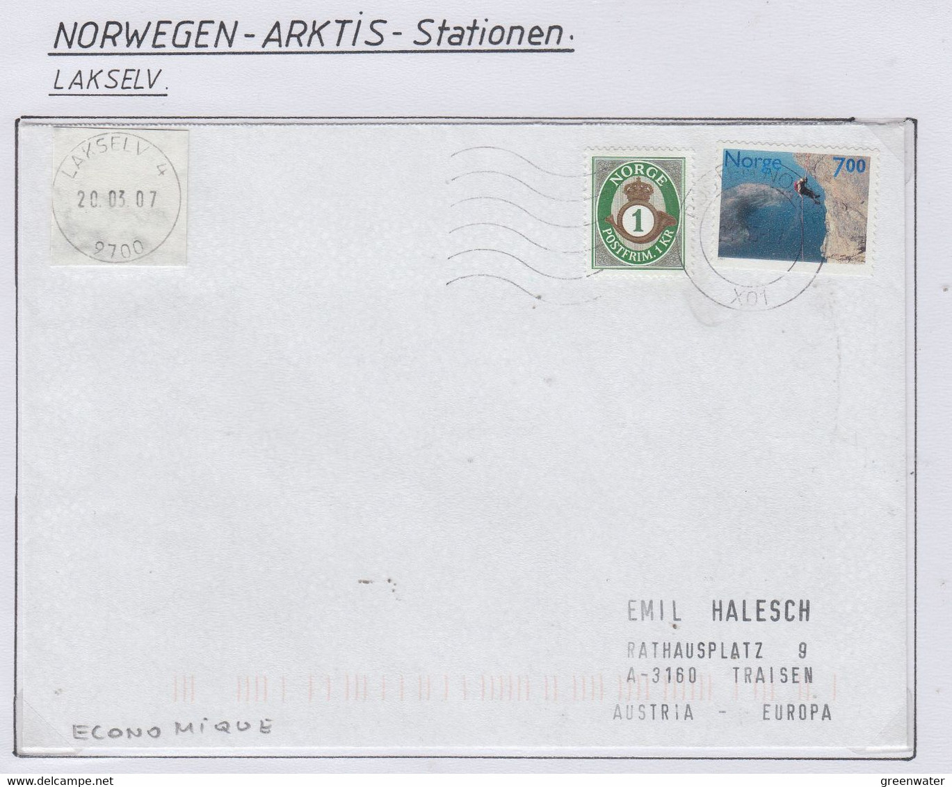 Norway Lakselv Cover Ca Lakselv 20.03.2007 (NI203) - Brieven En Documenten