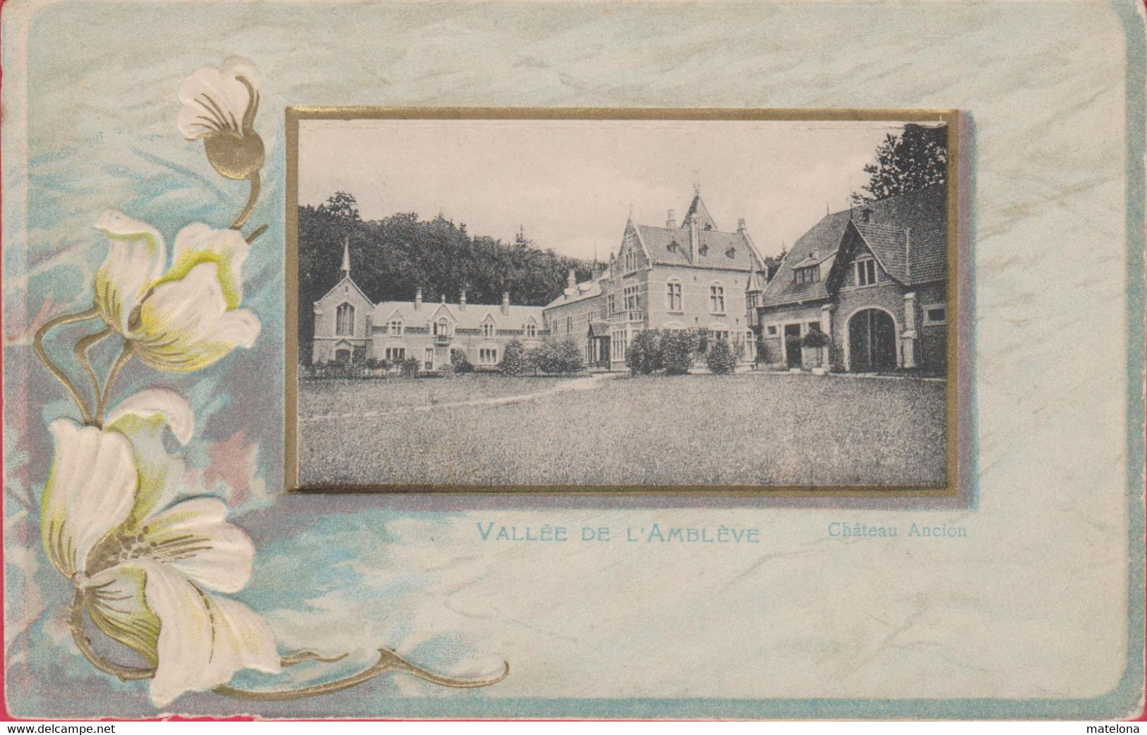 BELGIQUE LIEGE VALLEE DE L'AMBLEVE CHATEAU ANCIEN BAS DE LA CARTE COTE GAUCHE RECTO ROGNE SUR 2 CENTIMETRES PRECURSEUR - Ambleve - Amel