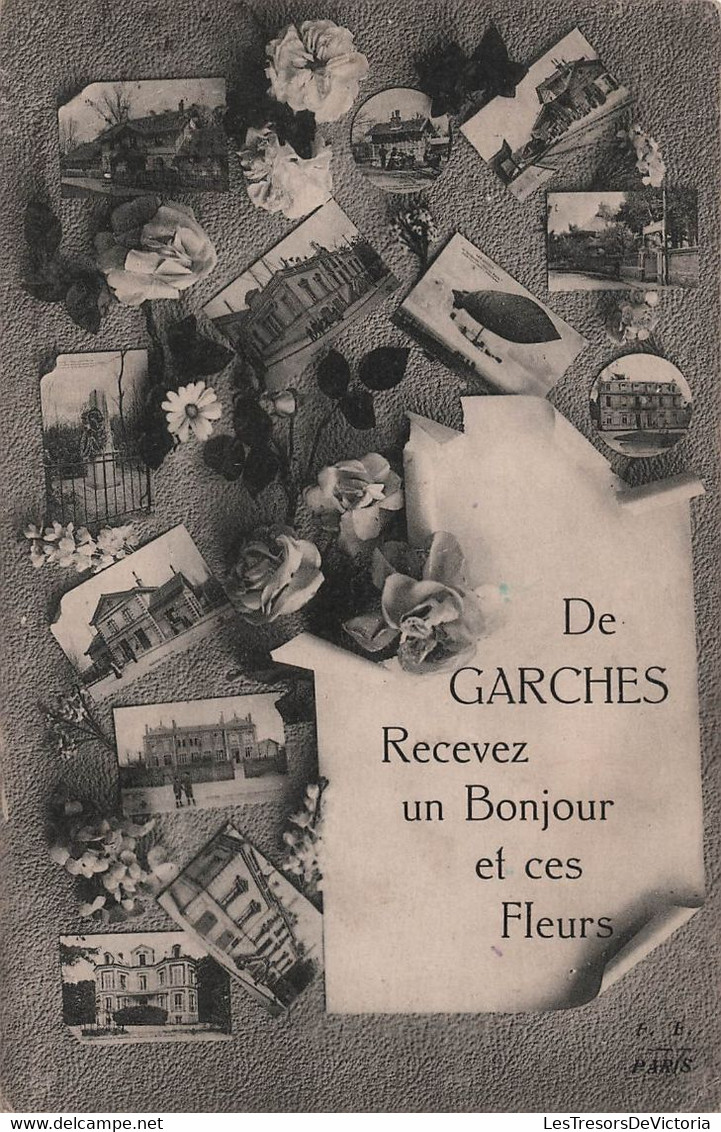 CPA De Garches - Recevez Un Bonjour Et Ces Fleurs - Cartes Multivues - Cachet Ambulant Marly Le Roi à Paris - Garches