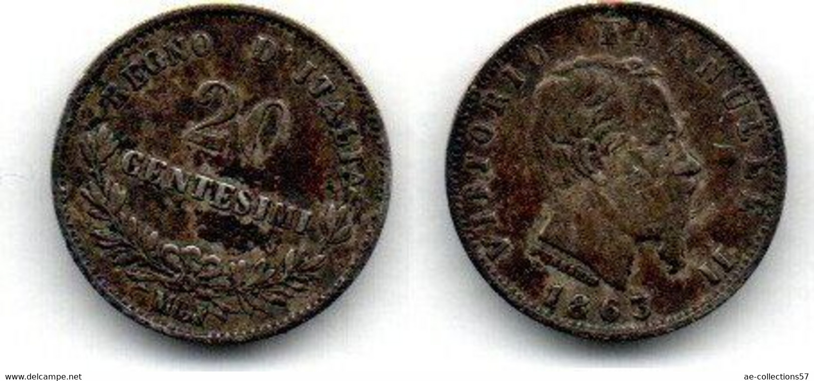 Italie - Italy - Italien 20 Centesimi 1863 MBN TB+ - 1861-1878 : Victor Emmanuel II