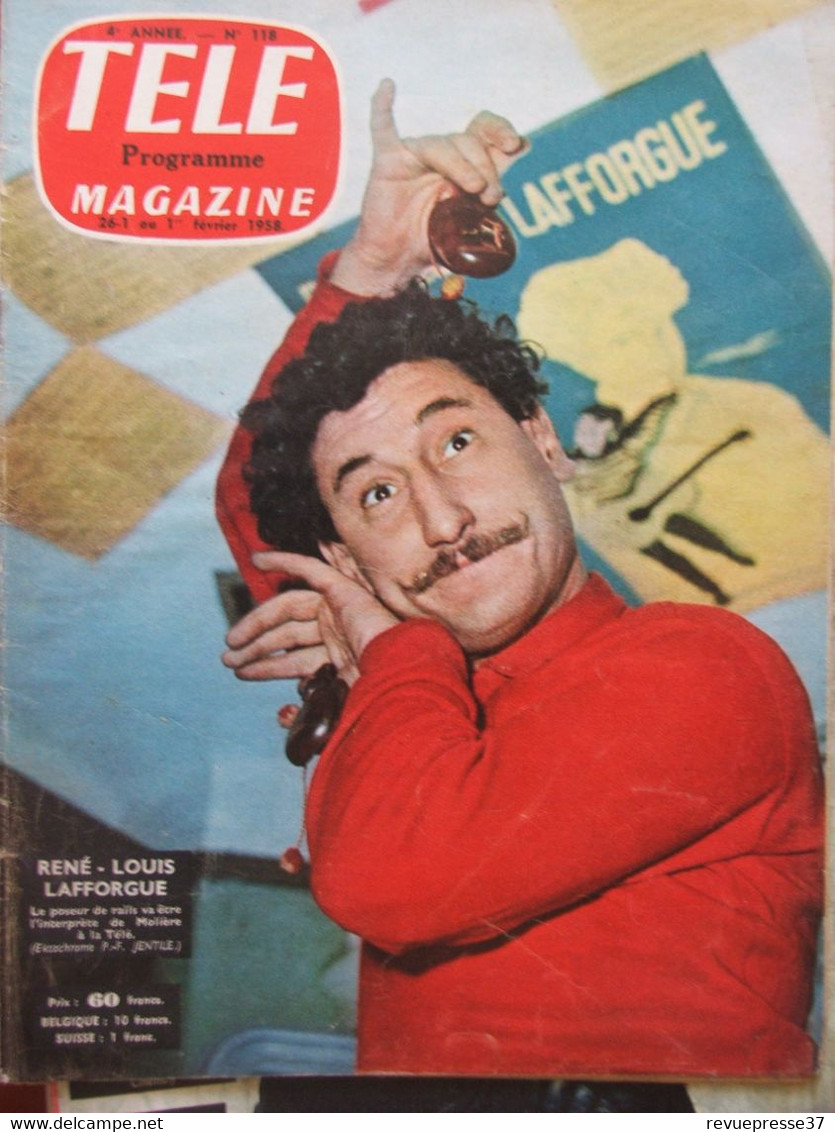 Télé Magazine N°118 (1er Février 1958) René Louis Lafforgue - Abel Gance - Renato Rascel - Fernsehen