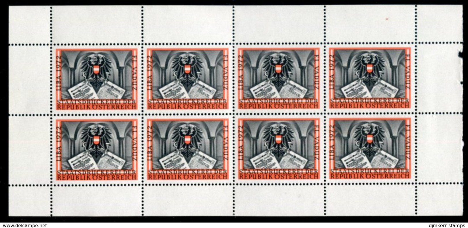 AUSTRIA  1972 LIBA Philatelic Exhibition State Printing Works Non-postal Sheetlet MNH / **. - Blocks & Sheetlets & Panes