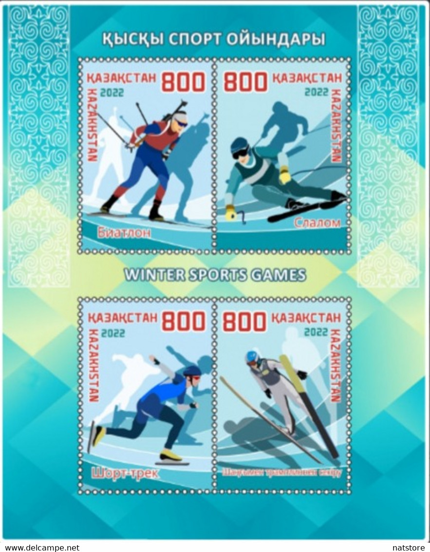 2022...KAZAKHSTAN... STAMPS..SPORT..XXIV WINTER OLYMPIC GAMES IN BEIJING 2022 ..NEW - Invierno 2022 : Pekín