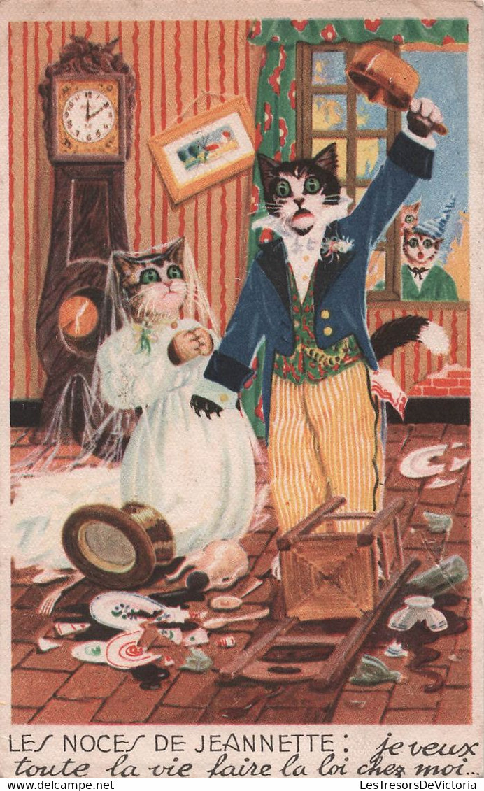 CPA Chats Les Noces De Jeannette - Je Veux Toute La Vie Faire La Loi Chez Moi - Animaux Habillés - Dressed Animals