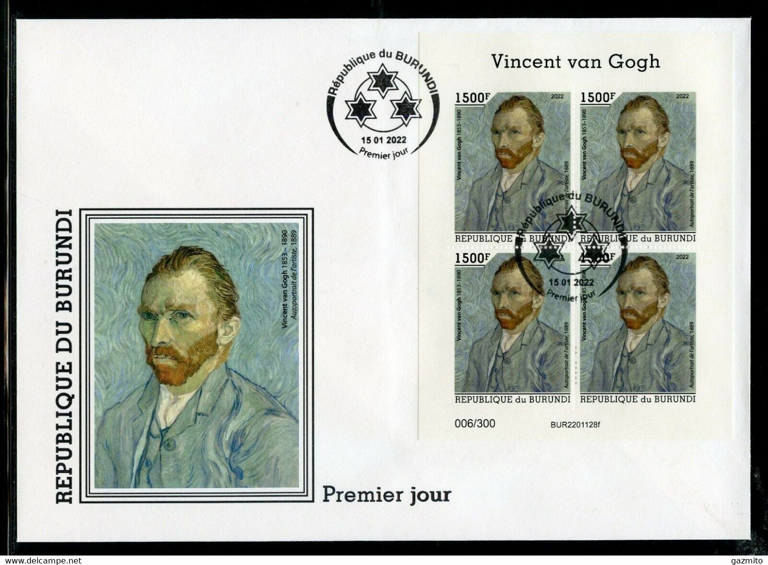 Burundi 2022, Art, Van Gogh II, BF In FDC - FDC