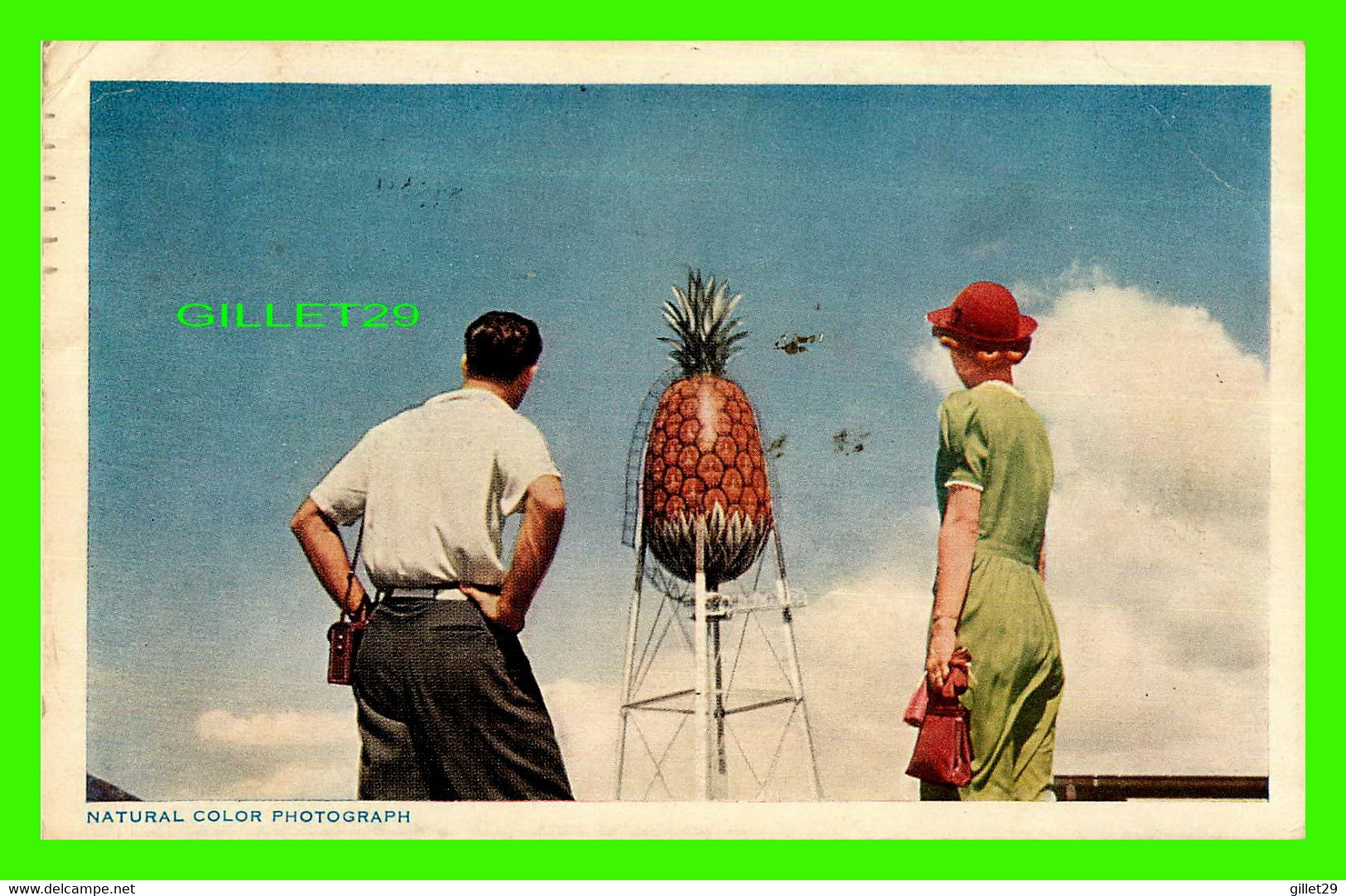 HONOLULU, HI - PINEAPPLE WATER TOWER - TRAVEL IN 1947 - - Honolulu