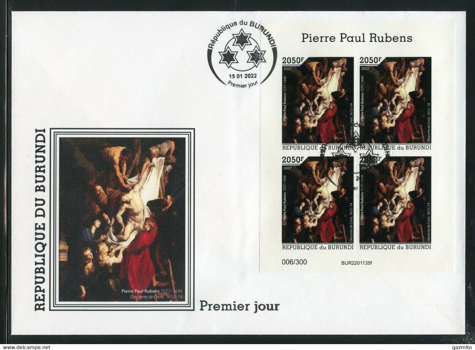 Burundi 2022, Art, Rubens, BF In FDC - FDC