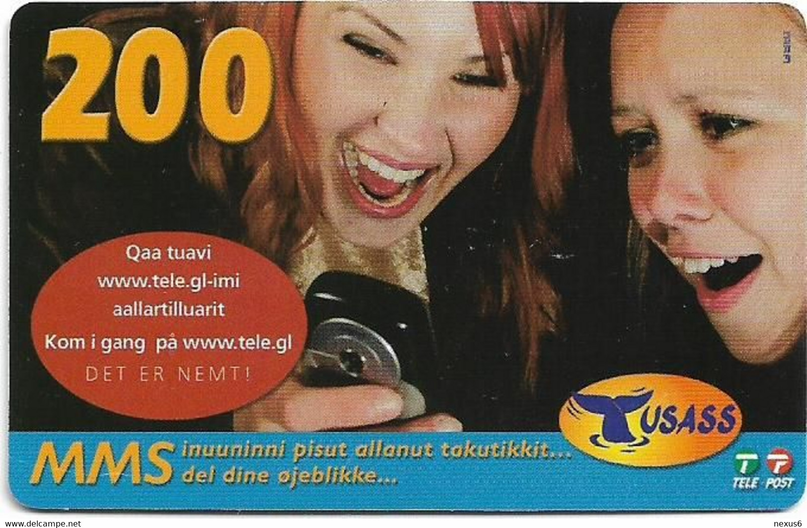 Greenland - Tusass - 2 Girls With Mobile, GSM Refill, 200kr. Exp. 03.01.2010, Used - Grönland